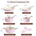 thumbnail image 2 of Juego de utensilios de cocina M MELENTA, cerámica antiadherente, color rosa, 11 piezas, 2 of 7