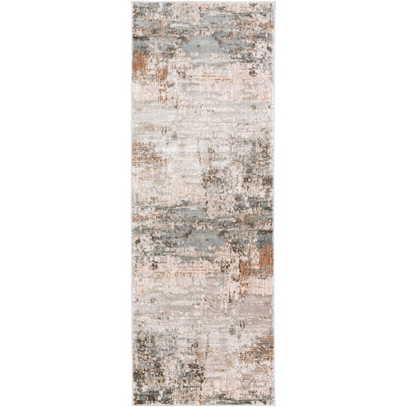 BoutiqueRugs Kress Contemporary Runner Rug - Medium Gray, Charcoal, Light Gray - 2'7" x 10' Runner