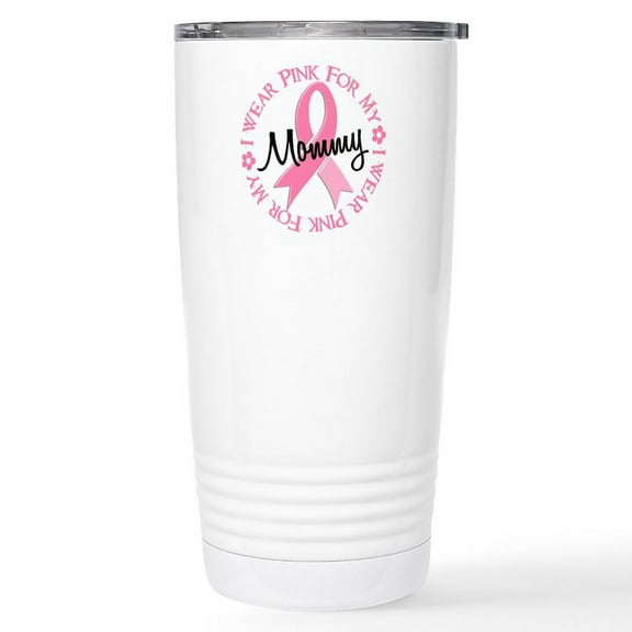 CafePress - I Wear Pink For My Mommy 38 Stainless Steel Travel - Insulated Stainless Steel Travel Tumbler 20 oz.