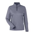 thumbnail image 4 of CORE365 CE73W Women's Venture Heathered Stripe Quarter-Zip Pullover-Classic Navy/ White-3XL, 4 of 6