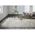 thumbnail image 5 of HomeRoots 512915 12 x 15 ft. Ivory Silver & Gold Abstract Stain Resistant Rectangle Area Rug, 5 of 5