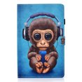 thumbnail image 4 of SaniMore Case for Lenovo Tab M10 10.1 inch 3rd Generation TB-328F, Auto Wake/Sleep Pen/Card Holder Stand Dual Angle PU Leather Soft TPU Back Color Painting Magnetic Protective Shell, Monkey Headphones, 4 of 13