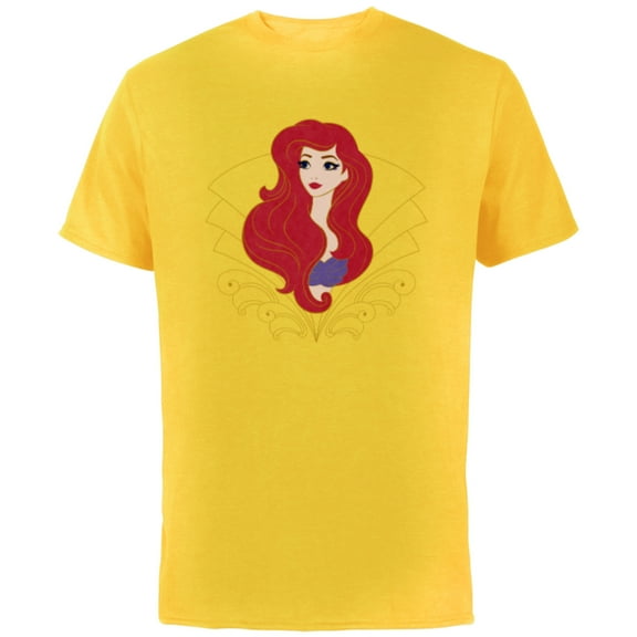 Disney Princess Ariel Modern Art Deco Style - Short Sleeve Cotton T-Shirt for Adults - Customized-Yellow