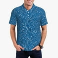 thumbnail image 2 of Balery Blue Star Print Printed Men’s Short Sleeve Polo Shirt, Midweight Men's Shirt,Golf Polo shirts -, 2 of 8
