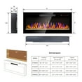 thumbnail image 4 of 60'' Recessed and Wall Mounted Electric Fireplace, 1400W Low Noise Linear Heater, with 16 Multicolor Flame and 5 Flame Brightness, Touch Screen Remote Control,1-9h Timer, Black, 4 of 9