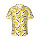 thumbnail image 1 of Balery Banana Fruit Camisas hawaianas de manga corta para hombre, camisas playeras de corte holgado, camisas de vacaciones con botones,Large, 1 of 7
