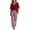Red, variant on Bosfbaoi Two Piece Sets for Women V Neck Short Sleeve Top and Striped Wide Leg Pants Casual Womens Summer Outfits