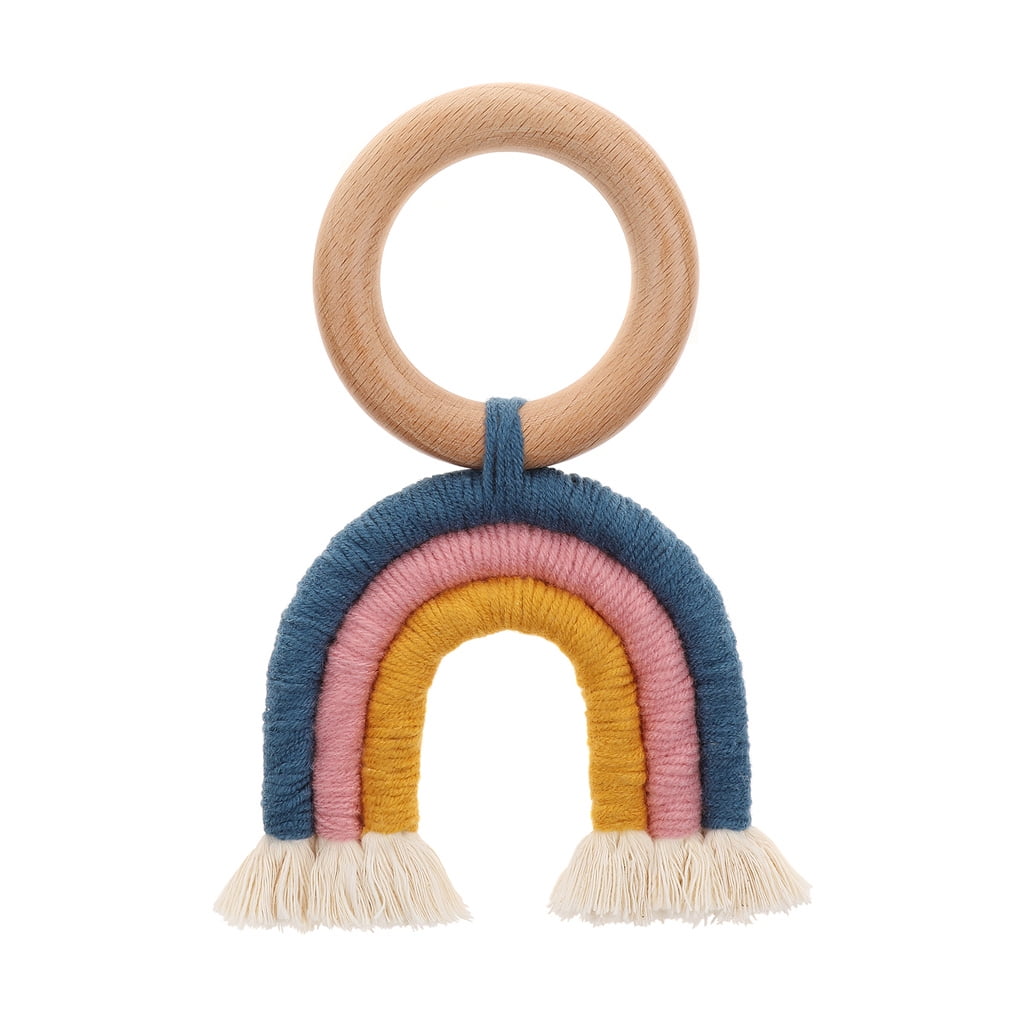 Bunny Teething Ring Toy Natural Wood & Silicone Teething Ring Baby shower gift 