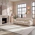 thumbnail image 4 of SAFAVIEH Vision Adrasteia Overdyed Solid Area Rug, Ivory Grey, 3' x 3' Square - Modern Design, Ivory Grey & -, Non-Shedding & Easy Cleaning, Ideal for Living Room, Bedroom, Dining Space, 4 of 17