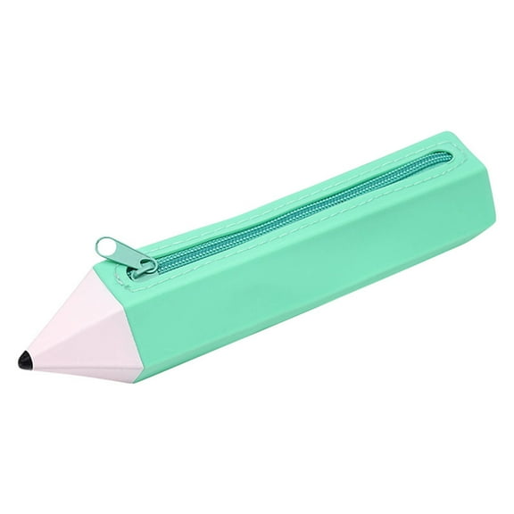 Ngheia Portable Silicone Pencil Case Green, Pencil Zipper Pocket Pencil Case Easy to Carry Soft and Silicone Pencil Case,Make Study Easier Pen Case, Pencil Bag*1