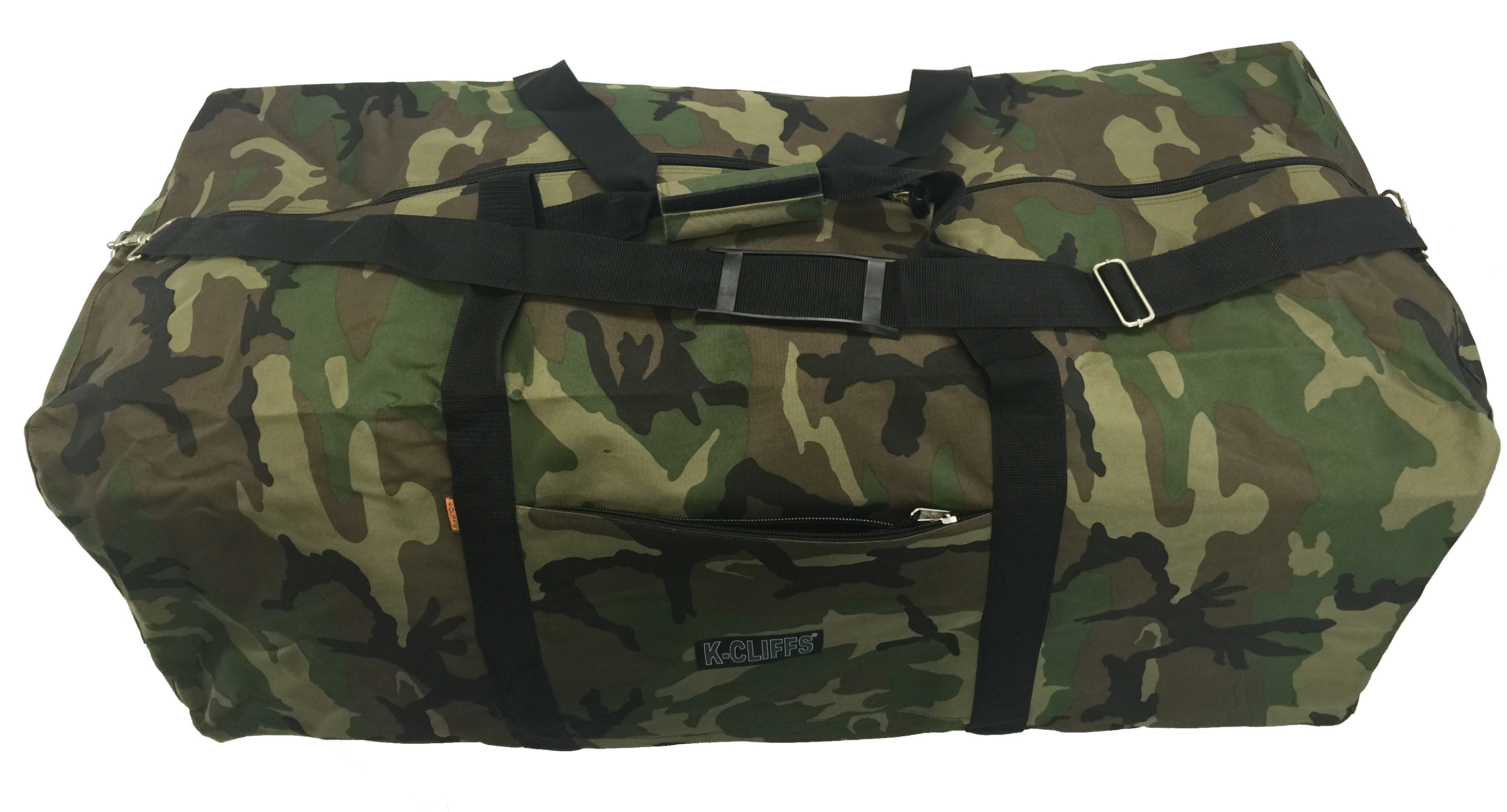 K-Cliffs Heavy Duty Large Square Military Cargo Duffel Jumbo Army Gear Bag Big Equipment Bag Camouflage Sport Duffel 42in Oversized Travel Bag Huge Rack Bag Camo