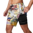 thumbnail image 2 of Adventure Time Poster Mens Board Shorts Summer Swim Trunks Quick Dry Beach Swimwear Bathing Suit Swim Shorts with Compression Liner And Pockets, 2 of 7