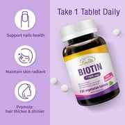 Lovita Biotin High Potency 11000mcg, 128 Days-Supply, Fast Dissolvable Vitamins B7 for Skin and Nails & Hair Health, Vegetarian Dissolvable Tablets