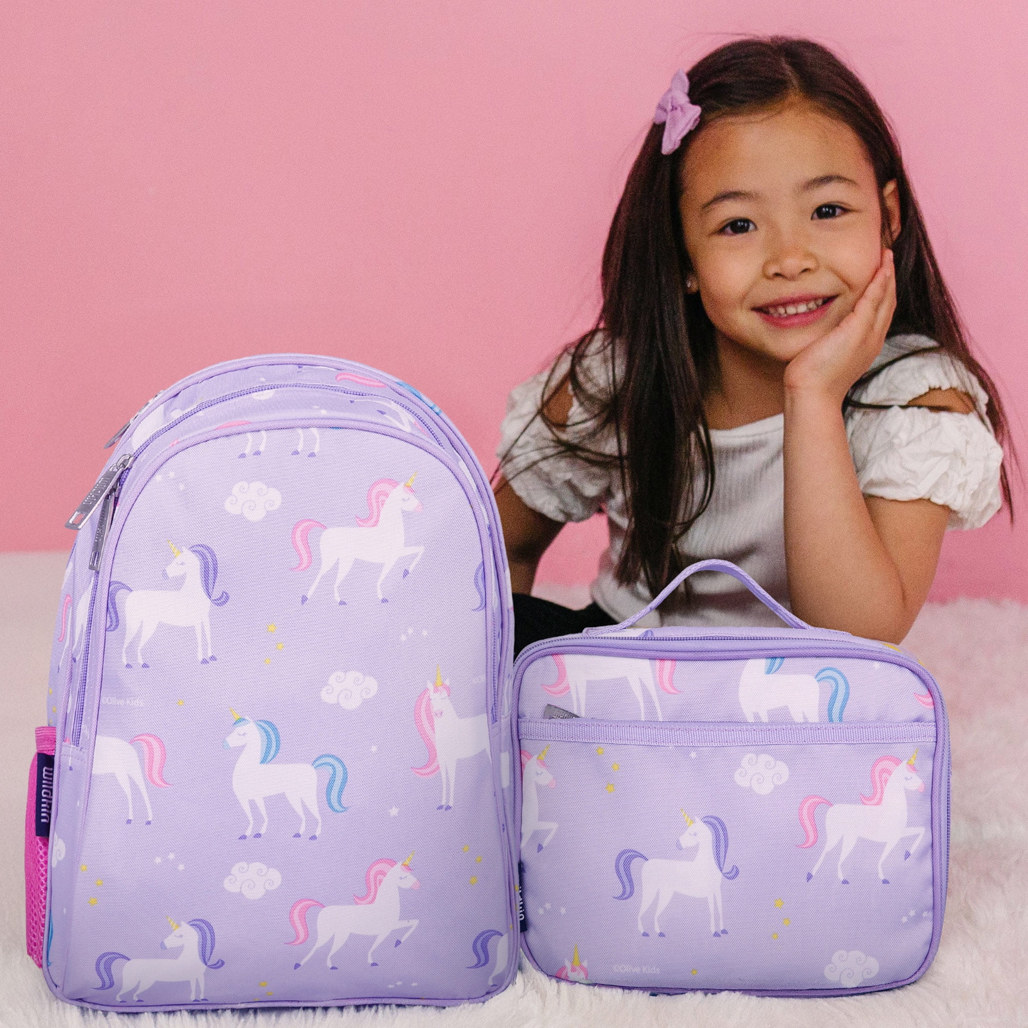 Wildkin Kids 15 Inch School and Travel Backpack for Boys and Girls (Unicorn Purple)