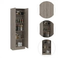 thumbnail image 2 of Dtwnek 5 Shelves Cabinet, Double Door Cabinet, Light Gray, 2 of 5