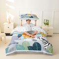 thumbnail image 2 of Erosebridal Zoo Animal Lions Twin Bedding,Tropical Botanical Monstera Leaf Duvet Cover Set For Boys Teens 2pcs,No Comforter,Reversible, 2 of 6