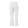 thumbnail image 4 of Outfmvch gauze pants women Linen Beach Pants Gaucho Pant Drawstring Elastic Waist Women's Culottes Cotton Linen Palazzo Pants Straight-legs Summer Beach Pants Boho Wide Leg High Waist White M, 4 of 6