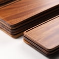 thumbnail image 1 of Large Solid South American Walnut Wood Tray - Eco-Friendly, Multipurpose Serving Platter for Afternoon Tea, Fruits, Coffee & Snacks - Unique Unpatented Design for Home & Café Use, Full Solid Wood, 1 of 5