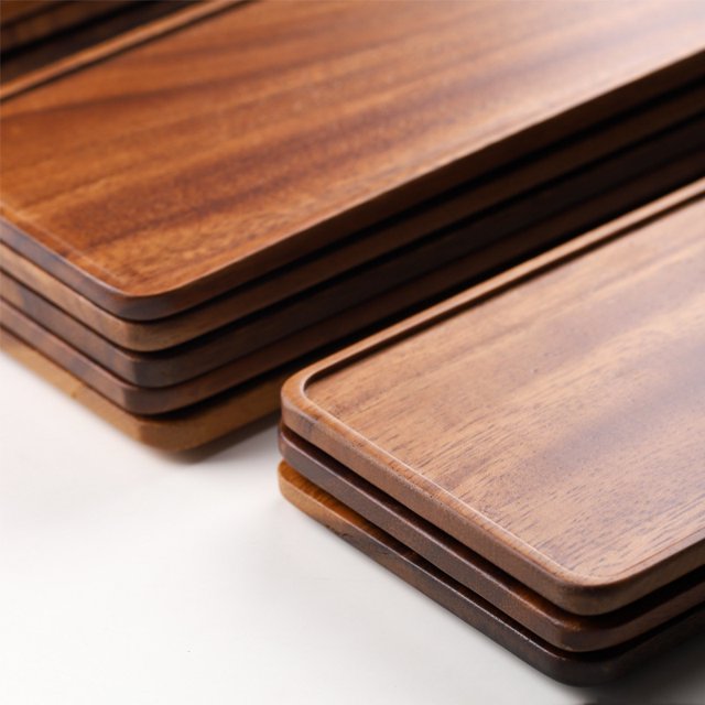 Large Solid South American Walnut Wood Tray - Eco-Friendly, Multipurpose Serving Platter for Afternoon Tea, Fruits, Coffee & Snacks - Unique Unpatented Design for Home & Café Use, Full Solid Wood