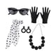thumbnail image 5 of Accesorios de vestuario de los años 50 mujer disfraz vintage cosplay fiesta graduación 5 piezas negro, 5 of 8
