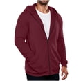 thumbnail image 4 of Horkkom Zip Up Hoodie Men Fall Outfits Plain Workout Hoodie Thin Casual Sweatshirt with Pockets L, 4 of 5