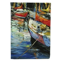 Carolines Treasures JMK1164CHF Boat Talk Sailboats Flag Canvas House Size  Large multicolor
