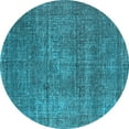 thumbnail image 1 of Ahgly Company Indoor Round Oriental Light Blue Industrial Area Rugs, 4' Round, 1 of 4