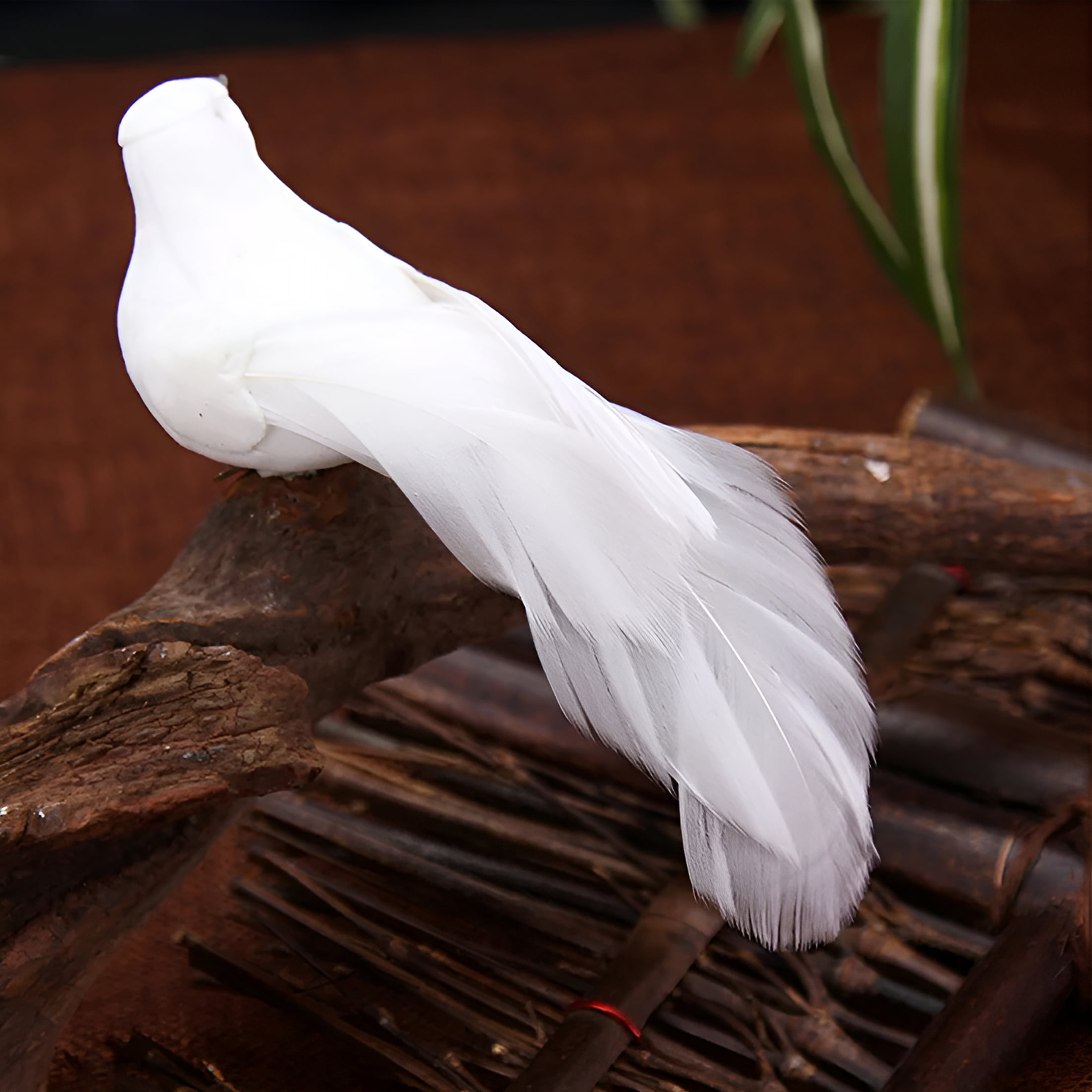 LWINGFLYER 2pcs White Flying Doves 8-Inch Artificial Simulation Foam Bird Feathered Dove for Craft Wedding Decoration Party Accessories Christmas Tree Ornaments (Small Fly Doves