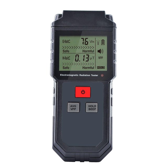 Detector de radiación electromagnética portátil Emf con alarma de sonido y luz Probador de radiación de campo magnético con pantalla LCD digital