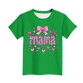 thumbnail image 4 of ITSAME Girls T-Shirt, Mother's Day Print Round Neck Short Sleeve Festival Casual Comfortable Tops for Kids Green Size 5-6T, 4 of 5
