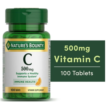 Nature s Bounty Vitamin C 500 mg Tablets for Immune Support 100 Ct