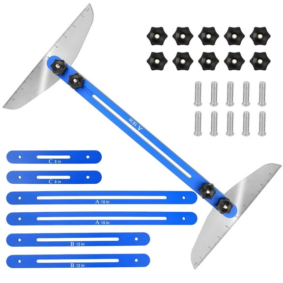 Stair Tread Template Tool, Adjustable Stair Gauge, Shelf Layout Tool, Multi-Function Folding Ruler, Stair Tool Self Scribe Tool for Risers, Partitions, Self and Cutting Drywall