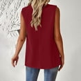 thumbnail image 6 of Otntypg Women Sleeveless Blazer Vest Casual Open Front V Neck Fully-Lined Work Office Summer Tops Jacket with Pockets Fashion 2025 Wine M, 6 of 8