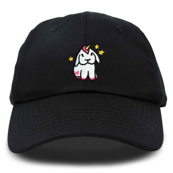 DALIX Adorable Unicorn Bunny Hat Womens Embroidered Baseball Cap in Black