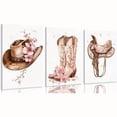 thumbnail image 3 of 2D Flat, Western Cowgirl Style Canvas Print Poster, Wall Decor Artwork, 2D Flat Frameless, Ready to Hang Set of 3 Canvas Posters, 2D Flat, 3 of 4
