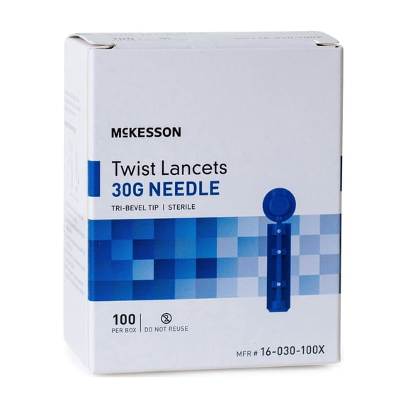 McKesson Lancet for Lancing Device 30 Gauge Needle 1.8 mm Depth 1 Box(s), 100 /Box