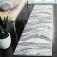 thumbnail image 3 of SAFAVIEH Cyrus Ifrit Abstract Shag Runner Rug, Gray/Beige, 2'2" x 11', 3 of 11