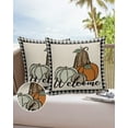 thumbnail image 6 of Pack of 2 Outdoor Pillow Covers, Welcome Fall Pumpkin Black White Buffalo Plaid Waterproof Square Throw Pillowcase Cushion Decorative Pillow Covers for Couch Patio Tent, 20x20 in, 6 of 6