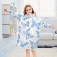 thumbnail image 5 of FORMRS Wearable Blanket Hoodie with Sleeves for Kids Cozy Flannel Sweatshirt, Blue Butterfly, 5 of 7
