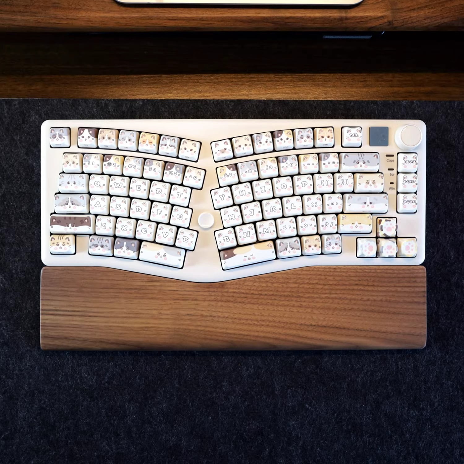 Walnut Wood Keyboard Wrist Rest for Leobog A75, Ergonomic Hand & Wrist Support Pad for Office & Gaming Desk Setup