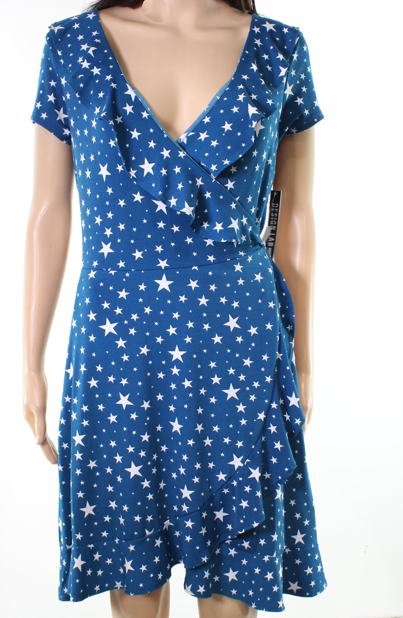 blue star wrap dress