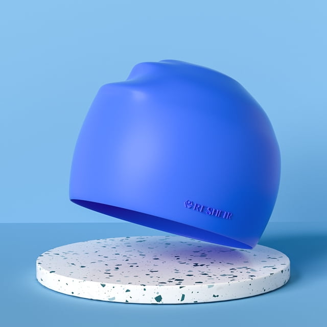 Gorro de natación para adultos, de silicona, con protección para los oídos, impermeable, para entrenamiento de cabeza, para hombres y mujeres