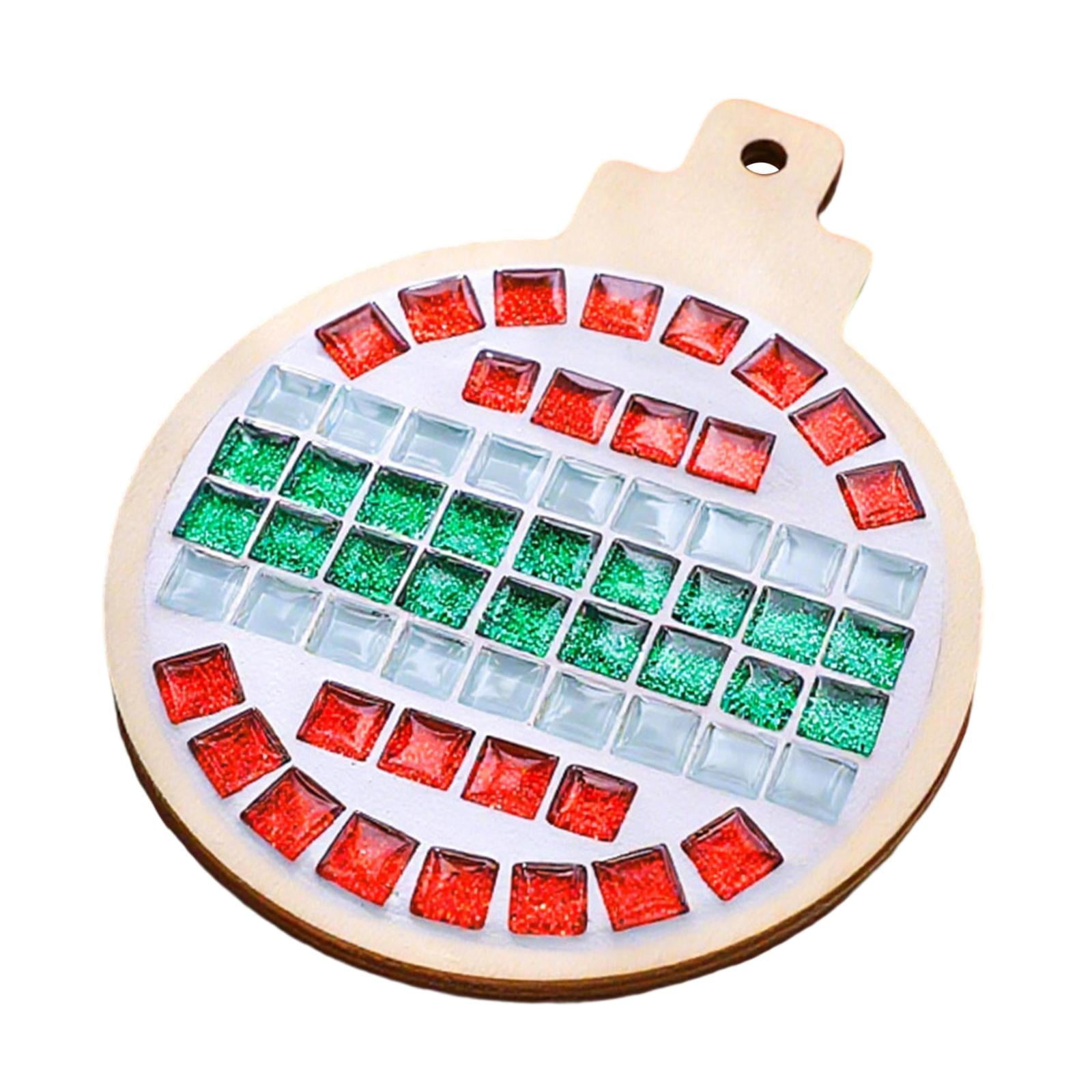 Mosaic Coaster Craft Kit DIY Crafts Beginner Friendly Wooden Base for Kids and Adults Christmas Holiday Fun