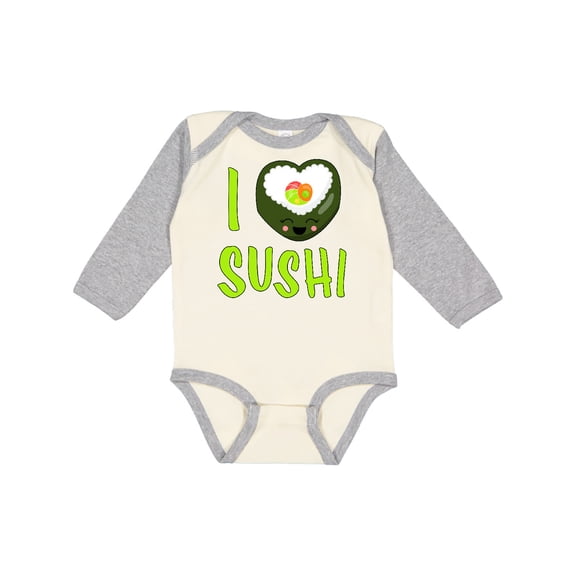 Inktastic I Love Sushi- cute Boys or Girls Long Sleeve Baby Bodysuit