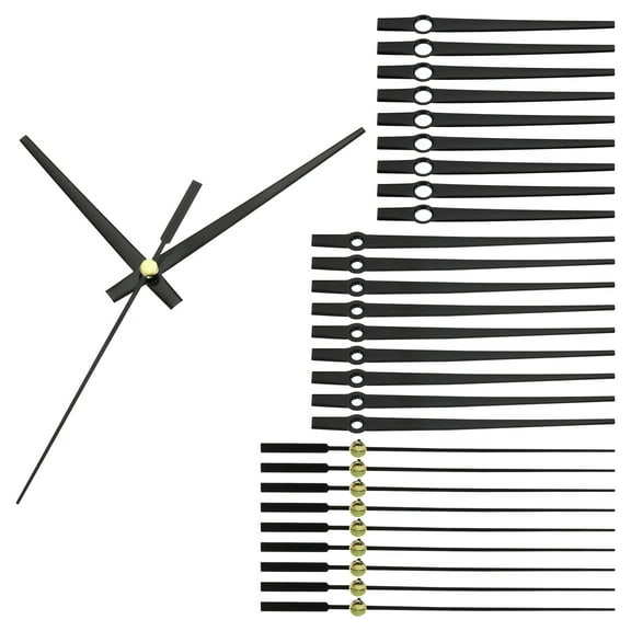 Clock Hands Kit, 10 Set Clock Hands Kits Clock Mechanism Movement Aluminum Wall Clock Hands Parts, Black, A12