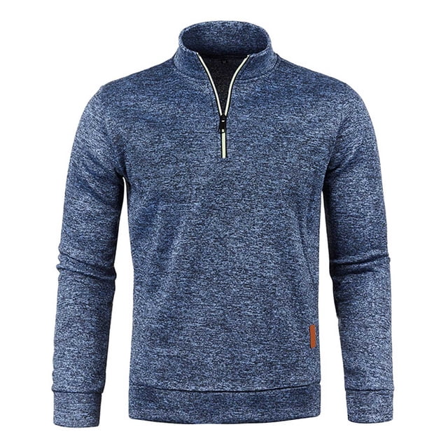Pisexur Men's Oversized Sweatshirt 1/4 Zip Up Striped Pullover Fall Winter Color Block Polo Sweatshirts
