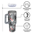 thumbnail image 4 of Gray Christmas Snowman Pattern Tumbler with Handle and Lid,40oz Double Wall Vacuum Insulated Tumbler,Cups Gift for Women and Men, 4 of 7