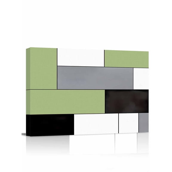 Sage Green Black Grey Wall Art for Living Room,Canvas Picture Wall Decor for Bathroom Bedroom,Modern Irregular Geometric Abstract Painting Artwork for Office Kitchen Hallway Dining Room Decor 16"x20"