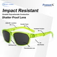 thumbnail image 5 of ProtectX Stylish Anti-Fog & Scratch-Resistant Safety Glasses, UV Protection Goggles, Anti-Impact Lightweight Glasses for Men＆Women Green Tinted Smoke, 5 of 6