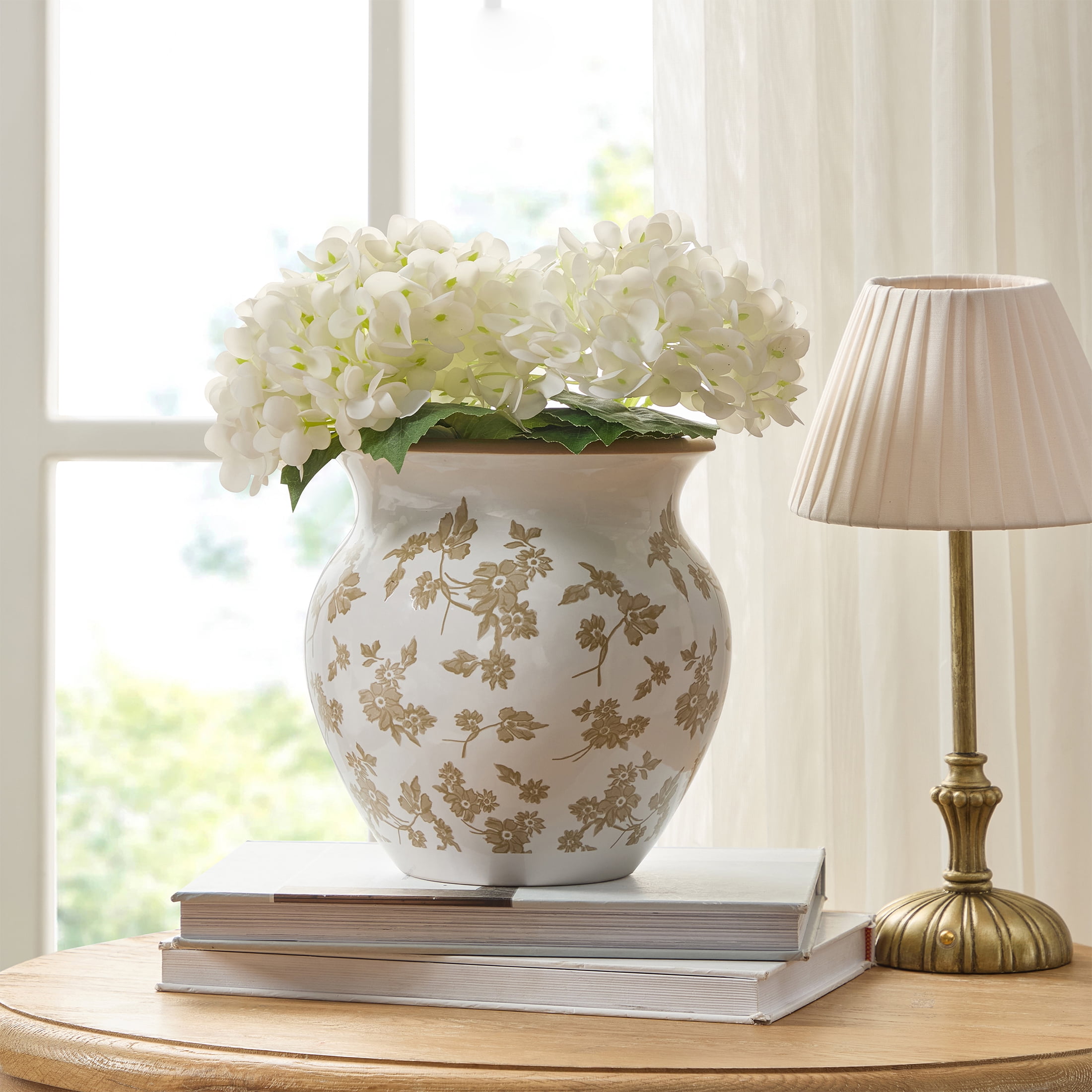 My Texas House 8 in Taupe Ceramic Floral Vase